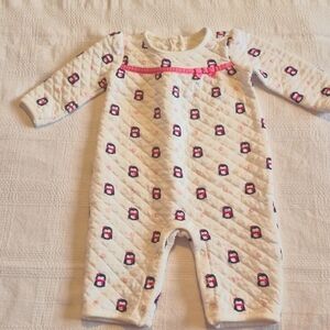 Gymboree girls 3-6 months quilted girls penguin designed romper